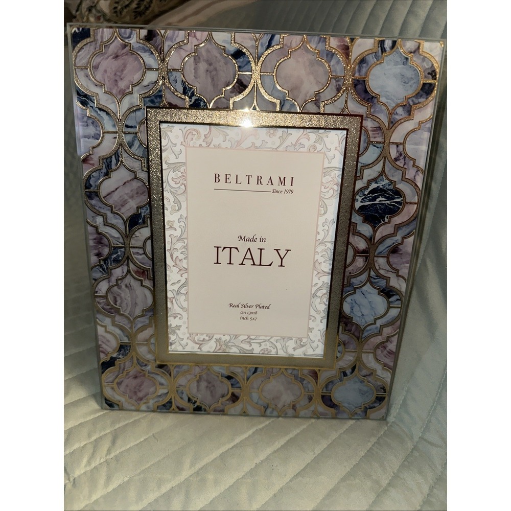 Beltrami Picture Photo Frame 5x7 Inch Real Silver Plated Made In Italy